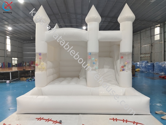 Wedding Jumping Castle Bounce House With Pool Inflatable White Bouncy House