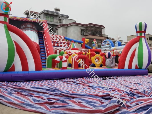 Customized Huge Circus Inflatable Fun City Inflatable Bouncy House Slide Castle