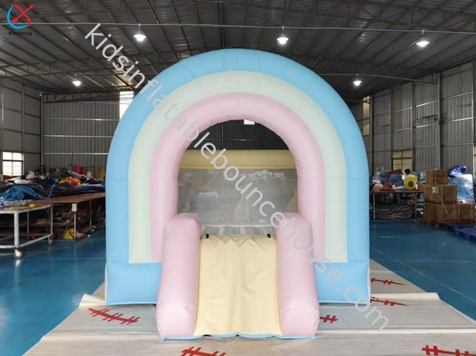 Factory Bounce House Slide Combo Rainbow Indoor Inflatable Bounce With Slide