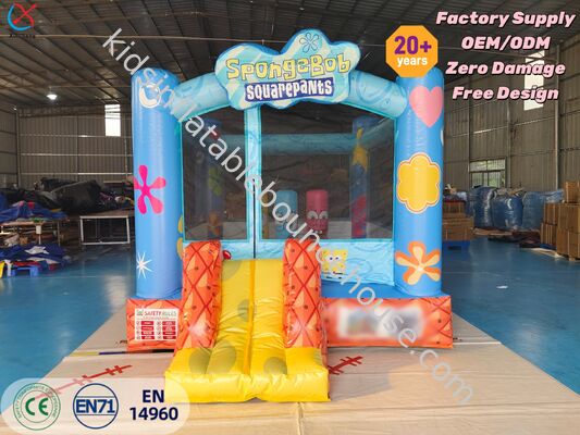Commercial SpongeBob SquarePants Inflatable Bounce House with Slide For Kids