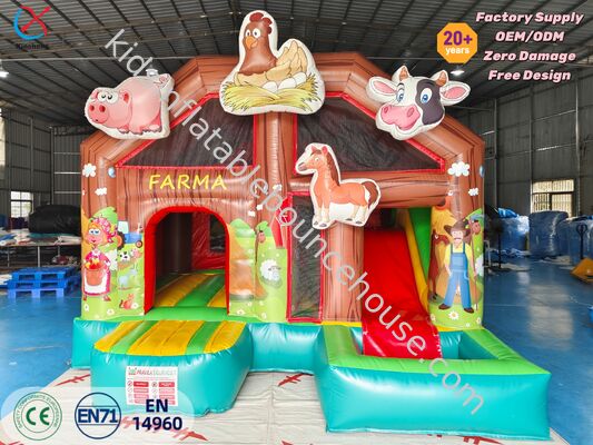 High Quality Farm Theme Inflatable Bounce House Slide Combo for Rental & Event