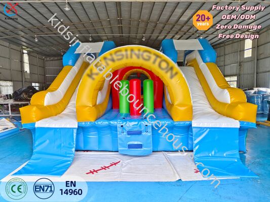 Commercial Inflatable Double Slide Bounce House With Obstacles Inflatable Playground for Event