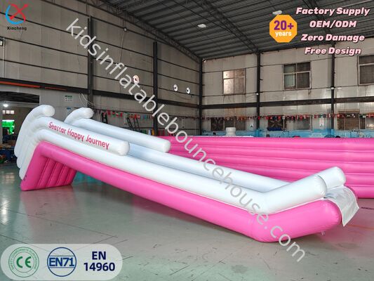 Pink Inflatable Yacht Water Slide Custom Inflatable Slide for Yacht Water Entertainment